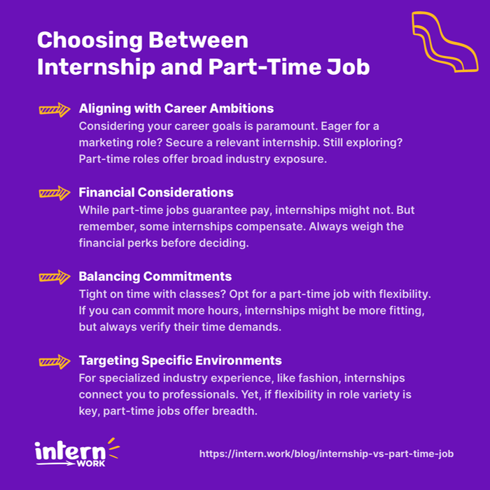 Choosing Between Internship and Part-Time Job